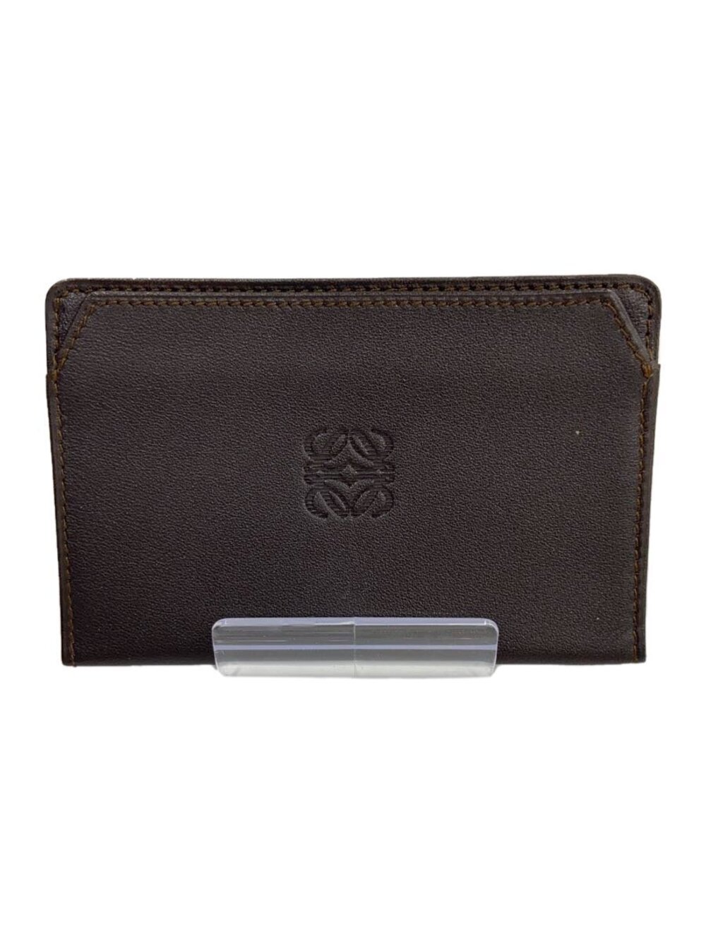 Loewe Pass Case Wallet Leather Brown